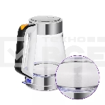 Чайник электрический Kitfort КТ-6626 1.7л. 2200Вт нержавеющая сталь/черный корпус: нерж.сталь/стекло, фото2