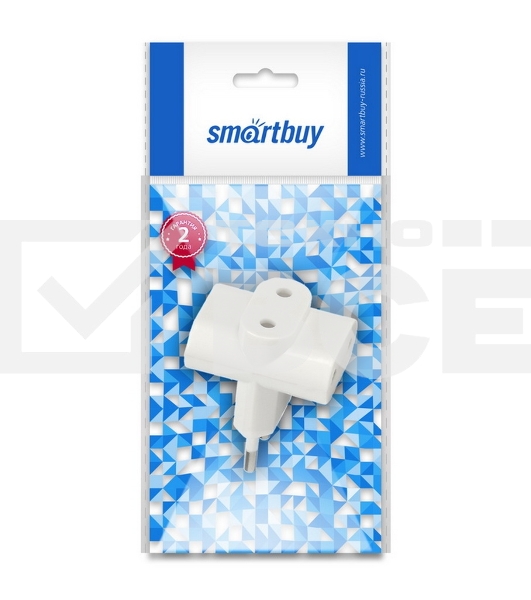 Разветвитель Smartbuy, 3 гнезда под плоскую вилку белый 6А 250B (SBE-06-A04-3)