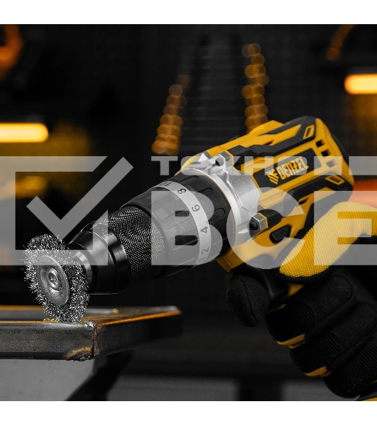 Набор щеток для дрели Denzel 2 Плоские 50-75 мм, 3 Чашки 25-50-75 мм, шпилька, нерж.вит. проволока