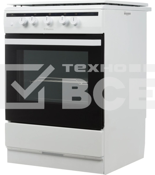 Плита газовая Hansa FCGW61000 белый, конфорок 4 шт, духовка 58 л, 60 см x 85 см x 60 см