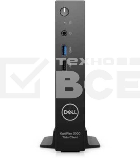 Компьютер Dell OptiPlex 3000 TC Intel Celeron N5105, 2.0 GHz - 2.9 GHz, 8192 Mb, 64 Gb eMMC, DVD нет, Intel UHD Graphics, 65W, Dell ThinOS, черный