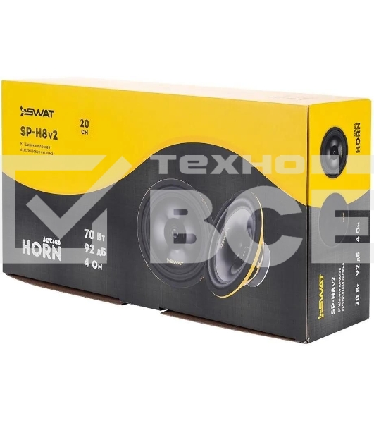 Колонки автомобильные Swat SP-H8v2 280Вт 90дБ 4Ом 20см (8дюйм) (ком.:2кол.) широкополосные однополосные