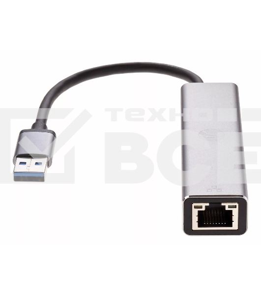 Переходник VCOM USB 3.0 -->RJ-45 1000Mbps+3 USB3.0, Aluminum Shell, 0.2м <DH312A>