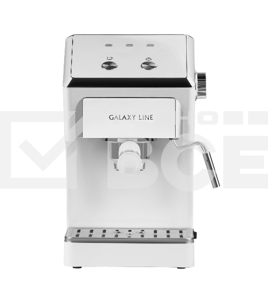 Кофеварка рожковая Galaxy Line GL 0756 белый, исп. кофе - молотый, 1.5 л, 1500 Вт, 20 Бар.