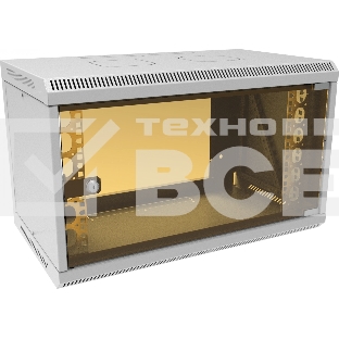 Шкаф коммутационный Suprlan (05-1060) настенный 6U 600x350мм пер.дв.стекл направл.под закл.гайки 70кг RAL 7035 285мм 13.3кг 360мм
