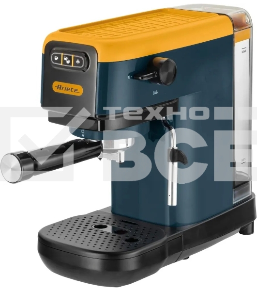 Кофеварка рожковая Ariete 00M139916AR0 маренго/желтый, молотый/капсулы, 1,1 л, 1300 Вт, 15 бар