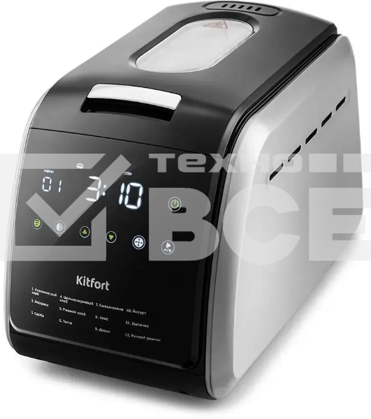 Хлебопечка Kitfort KT-305 черный/серебристый
