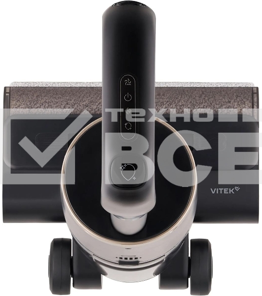 Пылесос вертикальный моющий Vitek VT-FW15PLUS черный, питание от аккумулятора, 120 Вт, уборка влажная/сбор жидкости/сухая, пылесборник 0.55 л