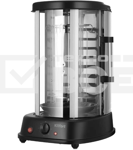 Шашлычница электрическая Kitfort КТ-1411 1500Вт серебристый/черный