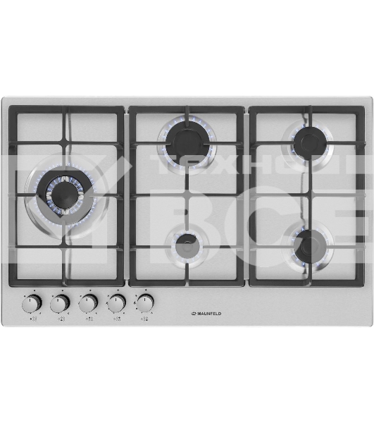 Газовая панель Maunfeld EGHS.95.33CS/G, 5 конфорок, нержавеющая сталь, серебристый