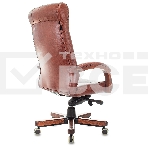 Кресло руководителя Бюрократ T-9928WALNUT светло-коричневый Leather Eichel, кожа, крестов. металл/дерево, фото10