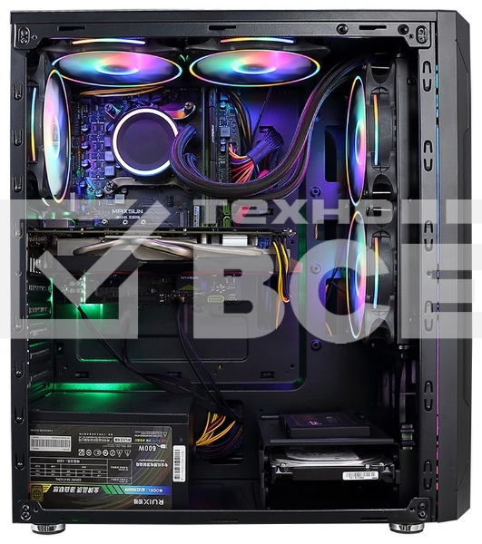 Корпус ALSEYE Auro 3.0-B Mini-ITX/Micro ATX/ATX, USB2.0*2+HD Audio+USB3.0*1, 