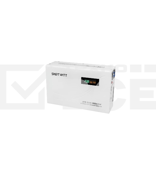 Настенный стабилизатор напряжения SMARTWATT AVR SLIM 3000RW (100W - 260W, 3000VA, 3 кВт, 50 Гц, LED-дисплей, релейный, Н