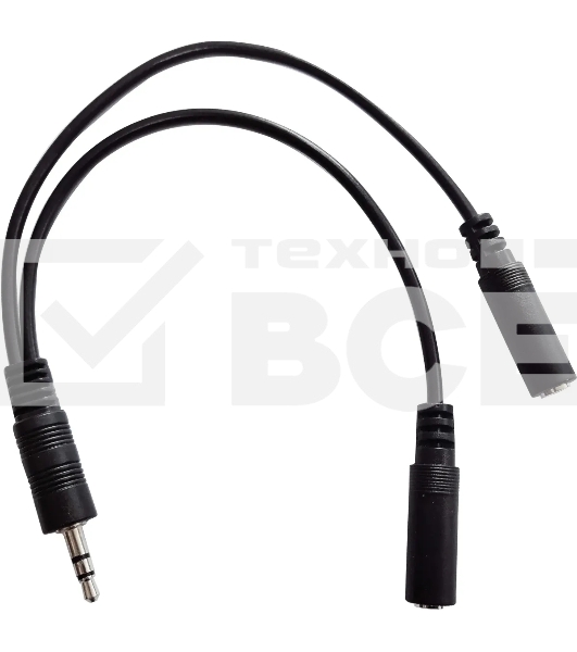 Адаптер аудио Buro BU-2XJACK-JACK 2xJack 3.5 (f)/Jack 3.5 (m) 0.2м. черный