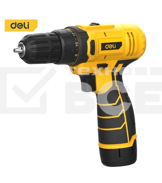 Дрель-шуруповерт Deli DL-DZ12-4A2, Аккумуляторная, 12В