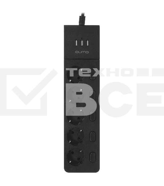 Сетевой фильтр QUMO Power Bar PRO 6SP4U (P-0006), черный