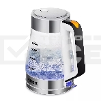 Чайник электрический Kitfort КТ-6626 1.7л. 2200Вт нержавеющая сталь/черный корпус: нерж.сталь/стекло, фото 1