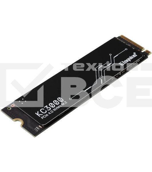 Накопитель SSD Kingston 512Gb M.2 KC3000 <SKC3000S/512G> (PCI-E 4.0 x4, up to 7000/3900Mbs, 3D TLC, NVMe, 400TbW, Phison E18, 22х80мм, LP heatsink)