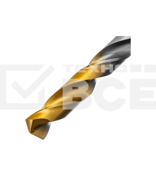 Сверло спиральное по металлу Denzel 9 х 175 мм, Р6М5, Golden Tip, удлиненное