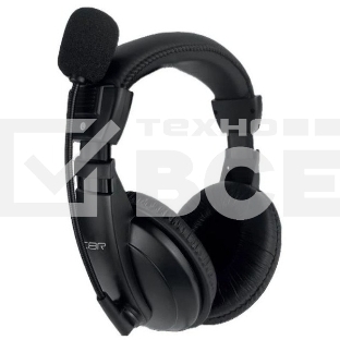 Полноразмерная компьютерная гарнитура CBR CHP 735, 2 x mini-jack 3,5 мм, регул. громк., регул. оголовья, длина каб. 2м, черный