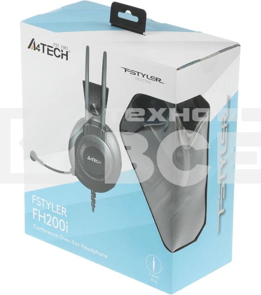 Гарнитура проводная с микрофоном A4Tech Fstyler FH200i серый 1.8м накладные оголовье (FH200I GREY)