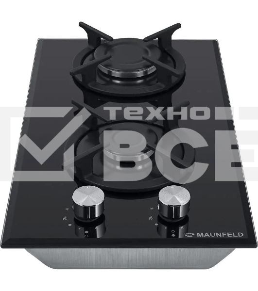 Газовая варочная панель Maunfeld EGHG.32.1CB/G, 2 конфорки, закаленное стекло, черный