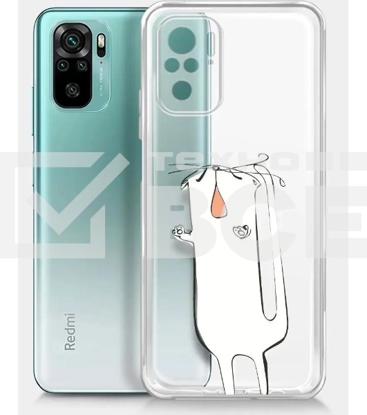 Чехол (клип-кейс) BoraSCO для Xiaomi Redmi Note 10/10S ArtWorks прозрачный/рисунок (51611)