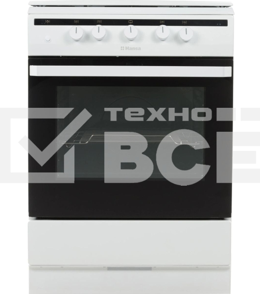 Плита газовая Hansa FCGW61000 белый, конфорок 4 шт, духовка 58 л, 60 см x 85 см x 60 см
