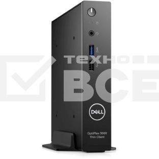 Компьютер Dell OptiPlex 3000 TC Intel Celeron N5105, 2.0 GHz - 2.9 GHz, 8192 Mb, 64 Gb eMMC, DVD нет, Intel UHD Graphics, 65W, Dell ThinOS, черный