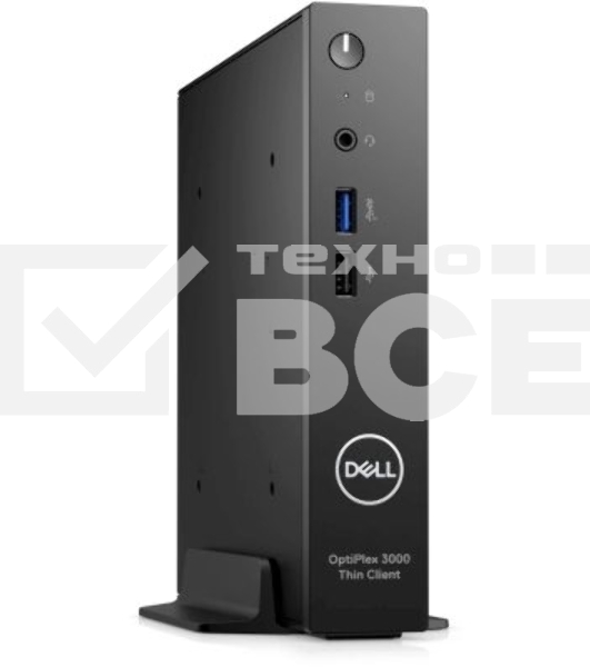 Компьютер Dell OptiPlex 3000 TC Intel Celeron N5105, 2.0 GHz - 2.9 GHz, 8192 Mb, 64 Gb eMMC, DVD нет, Intel UHD Graphics, 65W, Dell ThinOS, черный