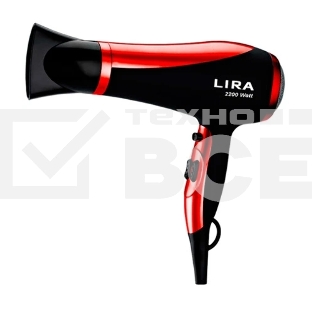 Фен LIRA LR 0704 черный/красный, 2200 Вт