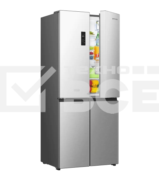 Холодильник Gorenje NRM819E61X серый трехкамерный 311/149л морозилка сбоку, No Frost, Side by Side
