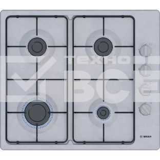 Газовая варочная поверхность Bosch PBP6C5K80O нержавеющая сталь