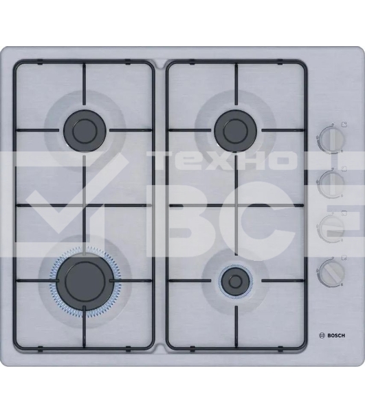 Газовая варочная поверхность Bosch PBP6C5K80O нержавеющая сталь