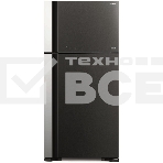 Холодильник Hitachi R-VG660PUC7-1 GGR серый стекло двухкамерный 405/145л морозилка сверху No Frost, фото 1