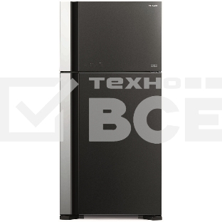 Холодильник Hitachi R-VG660PUC7-1 GGR серый стекло двухкамерный 405/145л морозилка сверху No Frost