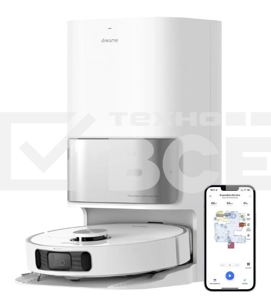 Робот-пылесос Dreame RLS6LADC L10s Ultra белый, 75 Вт, 5200 мАч Li-Ion, уборка сухая/влажная, пылесборник контейнер 0.35 л