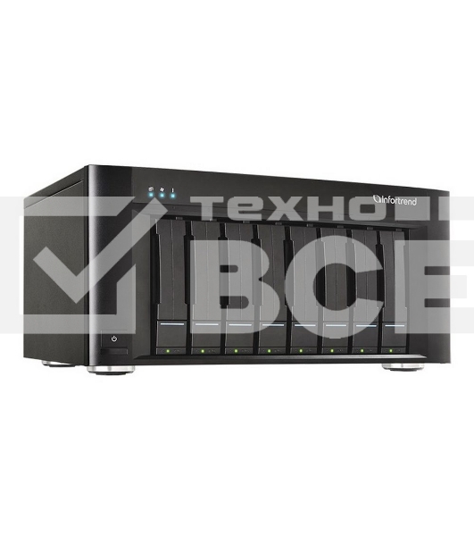 Система хранения данных Infortrend  EonStor GSe Pro 100 8bay. Intel Atom 2.4GHz 4C CPU, 1x4GB non-ECC, 4x1GbE(RJ45), 2x USB 2.0, 2x USB 3.0, 1x Host Board slot, 1xPSU and 8 drive trays (GSe Pro 108-C)