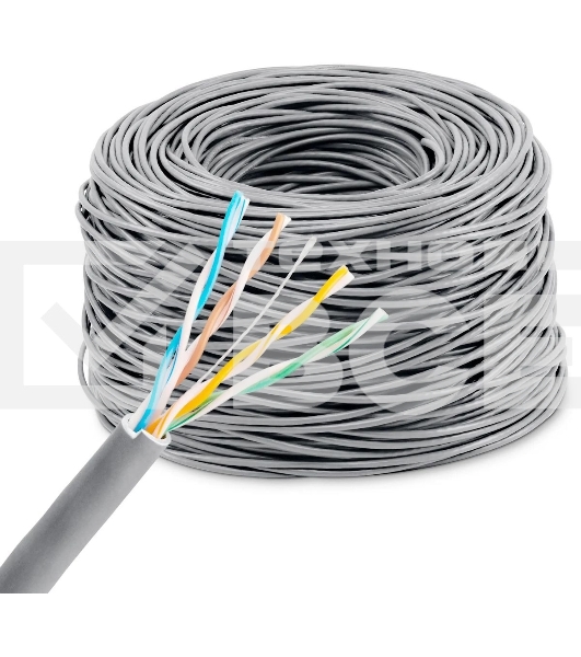 Кабель сетевой KingPrice KP-utp-c5e-0.5mm-CU-305m UTP 4 пары cat.5E solid 0.50мм Cu 305м серый