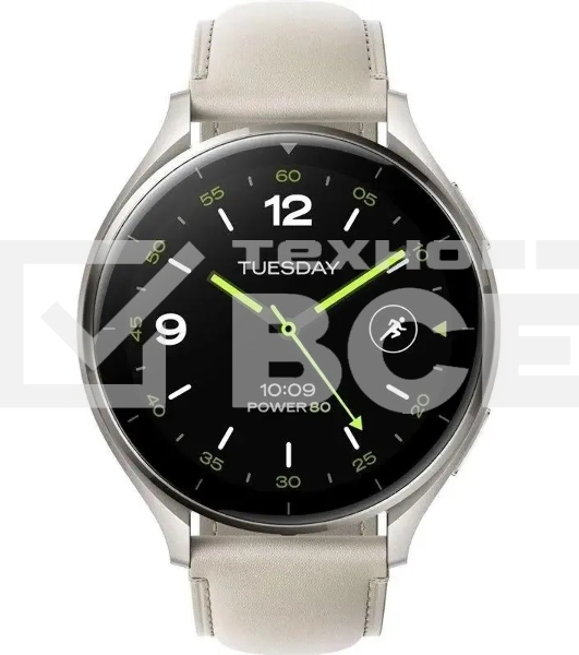 Умные часы Xiaomi Watch 2 1.43' AMOLED корпус серый ремешок белый разм.брасл.:140-210мм