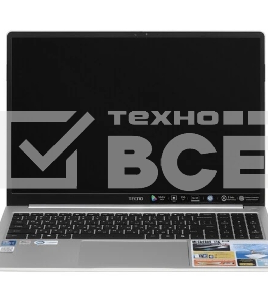 Ноутбук Tecno Megabook T16 серебристый 2024 i7-13620H 32Gb SSD 1Tb Intel UHD Graphics 16 WUXGA IPS Cam 75Вт*ч Win11