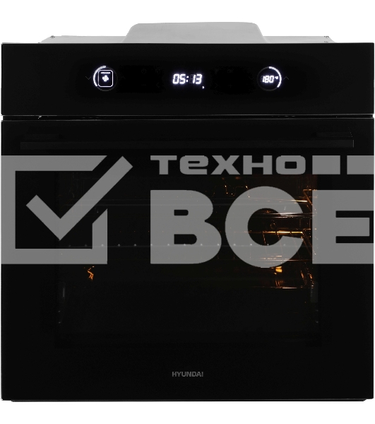 Духовой шкаф Электрический Hyundai HEO 6752 BG черное стекло