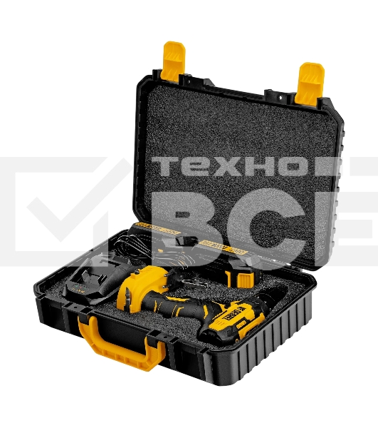 Дрель-шуруповерт аккумуляторная Denzel CDQ-20, 20В, 2 АКБ, Кейс