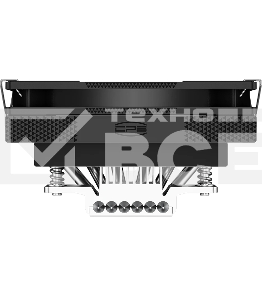 Кулер для процессора PCCooler RC600-67 (125W, 4-pin PWM, 67.5mm, Al, 4x6mm, 1x120мм, 62.5CFM, 32.5dBA, 2300RPM, S: 1851/1700/1200/115X, AM5/AM4, черный)