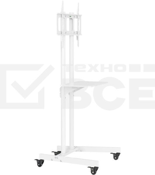 Стойка для телевизора Cactus CS-ST04 белый, 37'-70' макс. 68 кг, напольный, мобильный