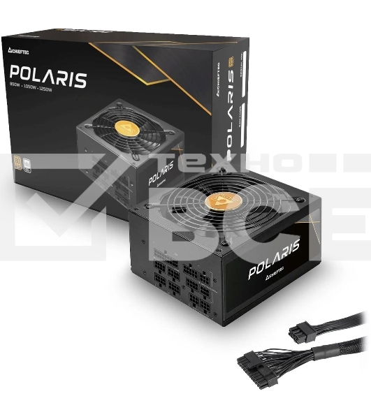 Блок питания Chieftec Polaris PPS-1050FC, 1050Вт, 80 PLUS Gold, 140мм, модульный, черный