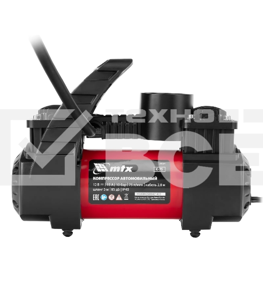 Компрессор автомобильный MTX C-75, 12 В, 10 атм., 75 л/мин