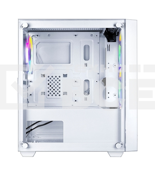 Корпус Ginzzu CL640 mATX FAN 4*12FRGb передняя панель Сетка Белый