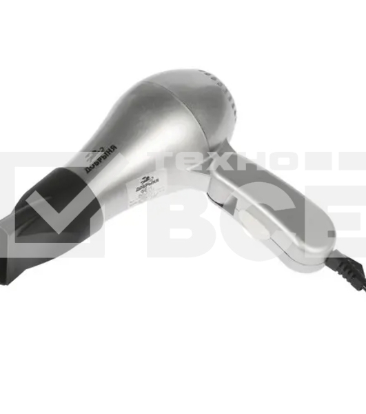 Фен Добрыня DO-2007 серебристый/черный, 1200 Вт, компактный