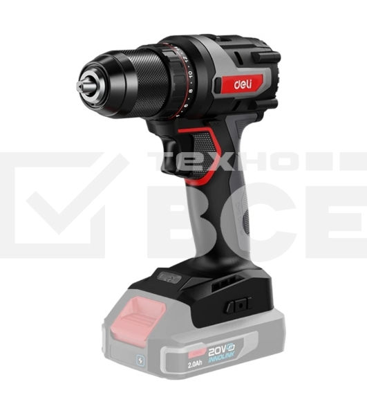 Дрель-шуруповерт Deli DE-DZ20-1, 20 В, 0 Ач, 50 Нм, бесщеточный
